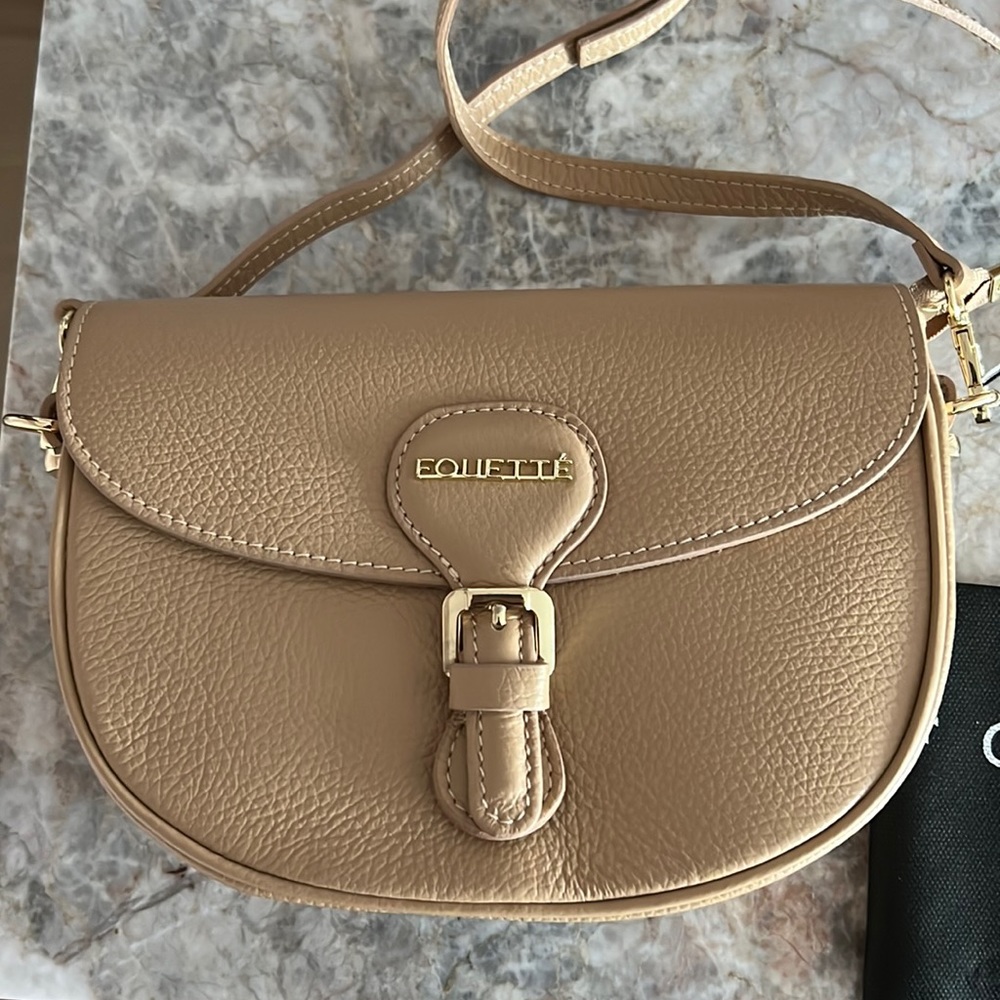 FOUETTE leather Half Moon Flap Crossbody shoulder bag barely used.